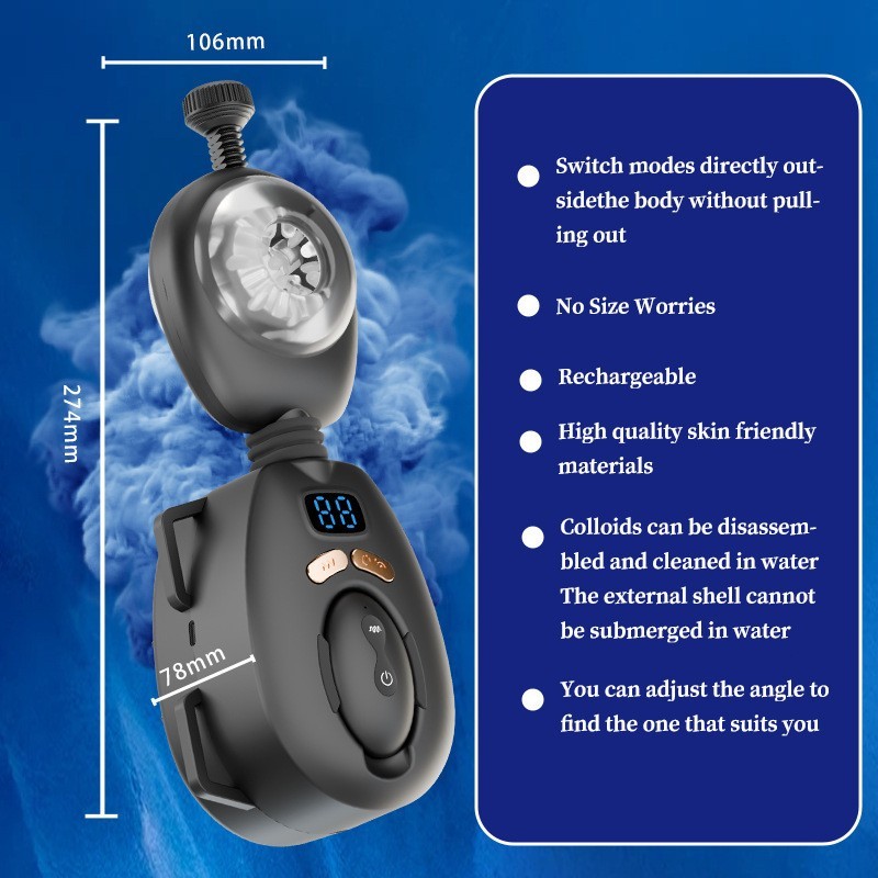 Automatic Wearable Male Masturbator-Removable Belts, LCD Display Kegel Training