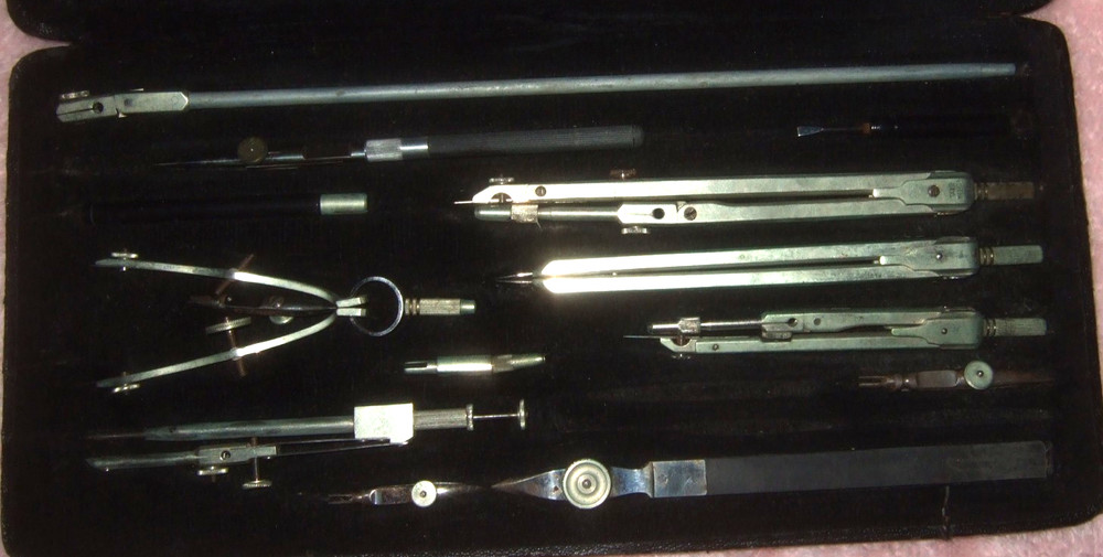 Vintage Drafting Set Berlin Germany Original Case