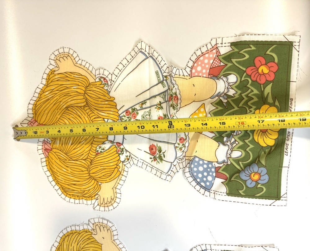 Sewing Panel Open Arms cut and sew Cabbage Patch doll mushrooms spring summer