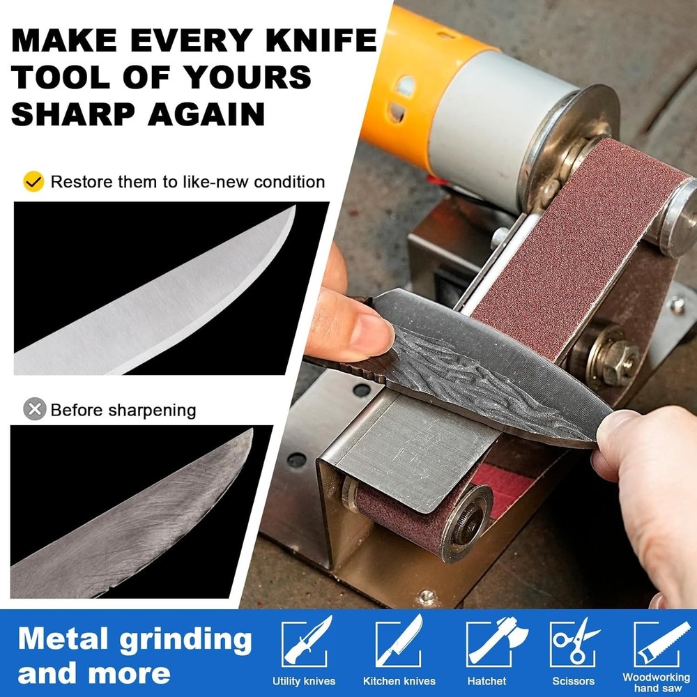 Electric Mini Belt-Sander Knife Sharpener,7 Speeds Portable Sanding Machine