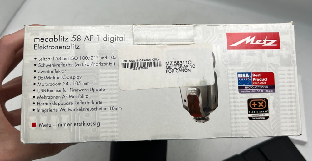 Metz Mecablitz 58 AF-1 Digital Electronic Camera Flash Unit For Canon
