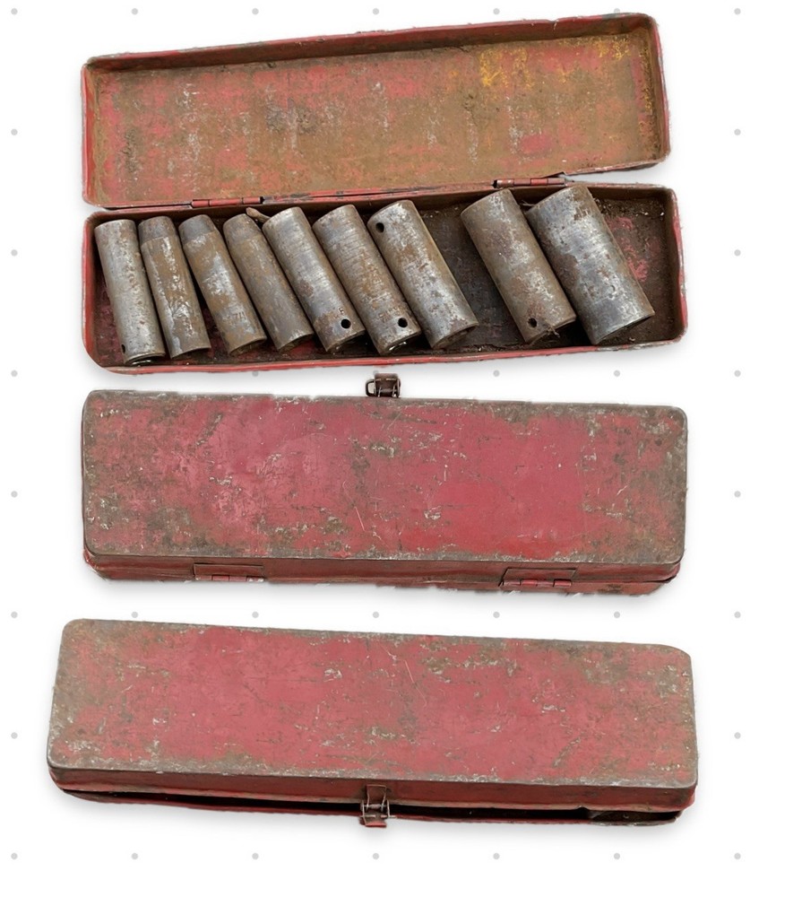 Red Metal Tool Box W/ Sockets