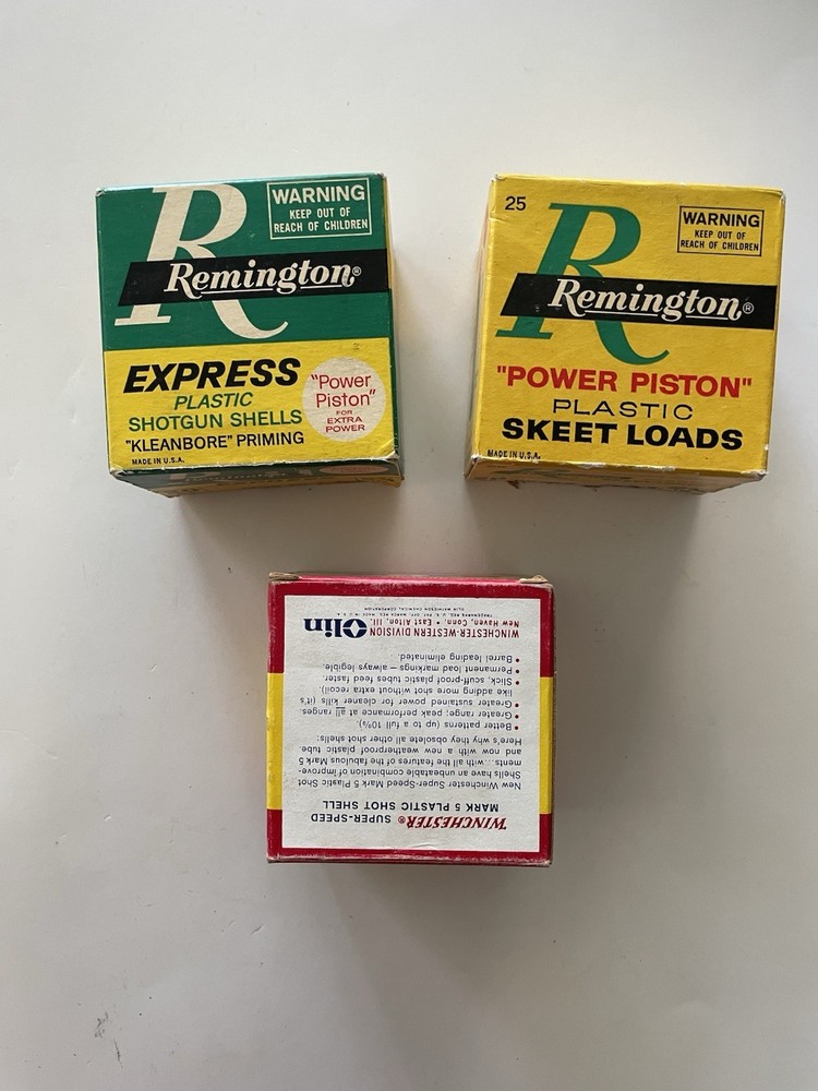 Three Empty Vintage 20 Gauge Shot Gun Shell Boxes