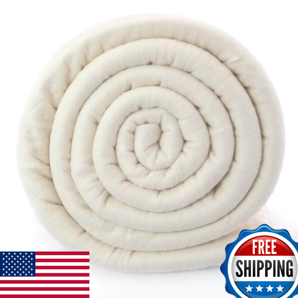 Natural Cotton Quilt Batting 108x90 Queen Size for Quilting & Patchwork
