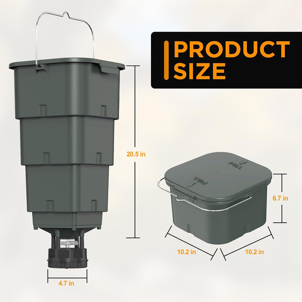5 Gal Hanging Deer Feeder – Automatic Game Feeder with Digital Timer, 4 Feed Tim