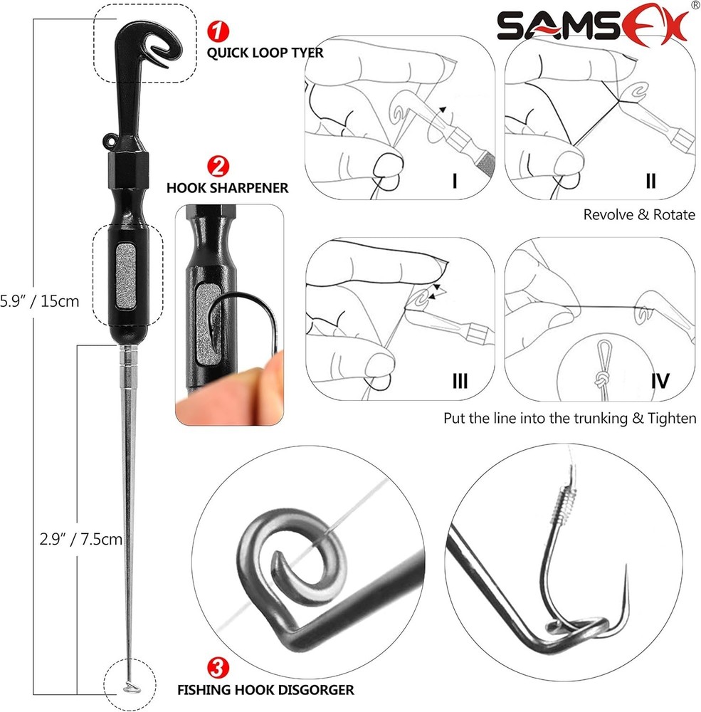 Essential Fishing Accessory: Hook Tying Tool, Loop Tyer & Zinger Retractor