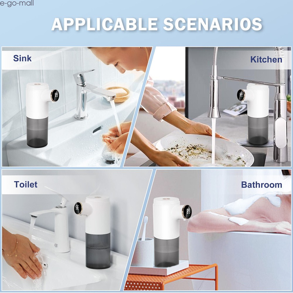 Auto Touchless Liquid /Foam Soap Dispenser w/3 Gear Volume Setting Smart Sensor