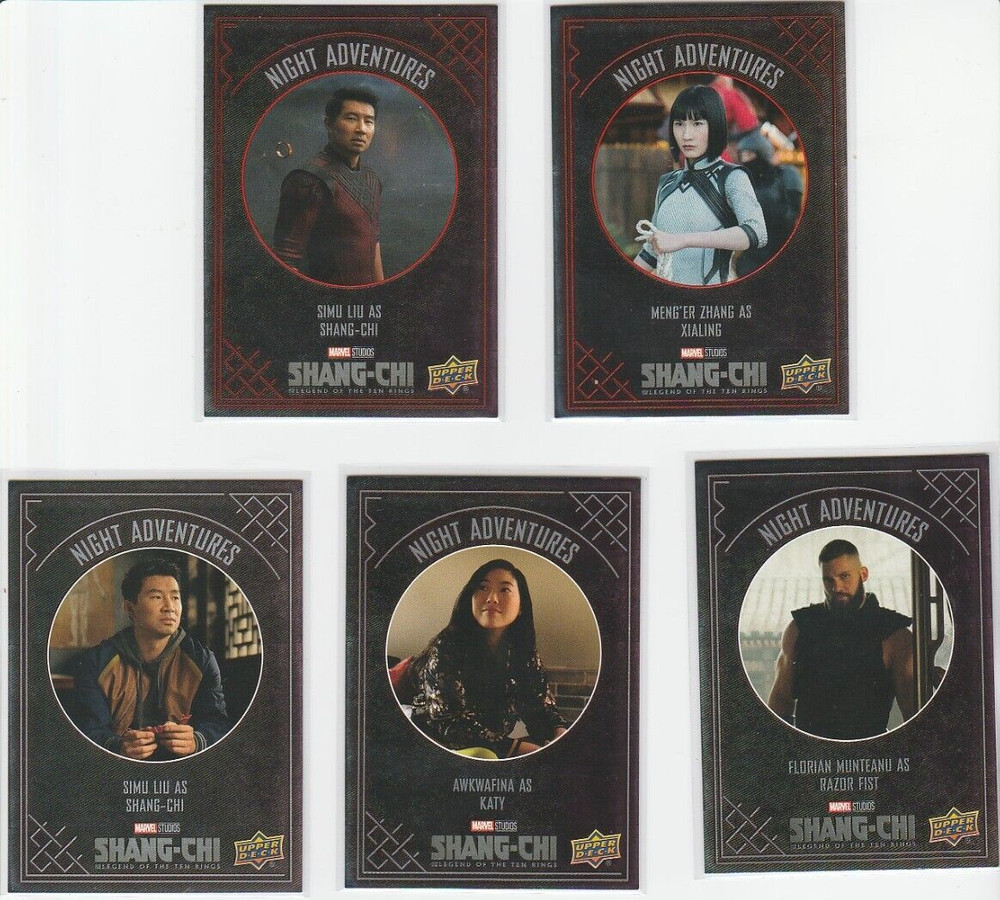 2023 UPPER DECK MARVEL STUDIOS SHANG-CHI NIGHT ADVENTURES INSERT LOT (5) W/ RED