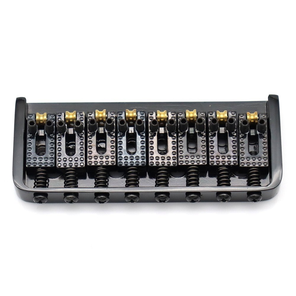 Metal 8 String Electric Guitar Fixed Bridge Roller Saddles Hardtail Bridge Black