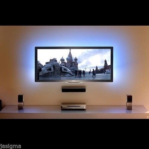 Blue LED strip light for 40" 55" 60" TV ambient 10ft with remote & AC power