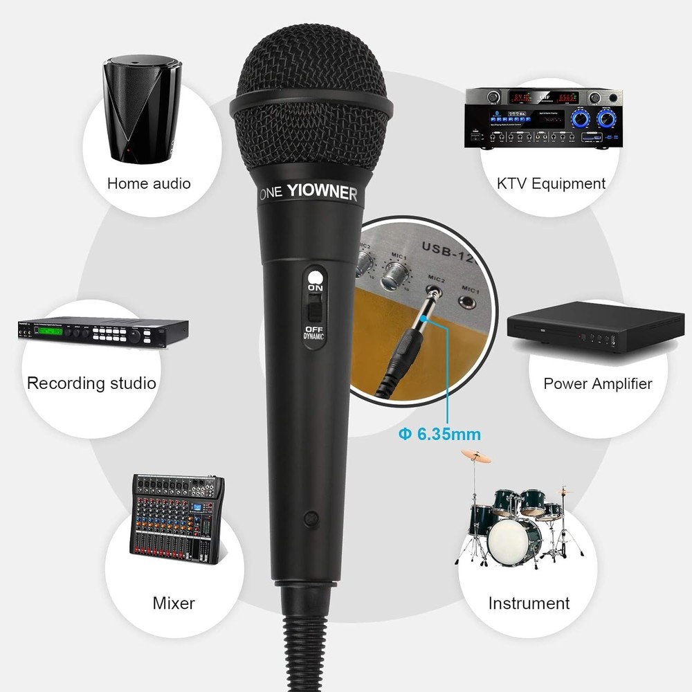 Wired Microphone, Karaoke Handheld Microphone for Singing, Mic Karaoke with 2.5m