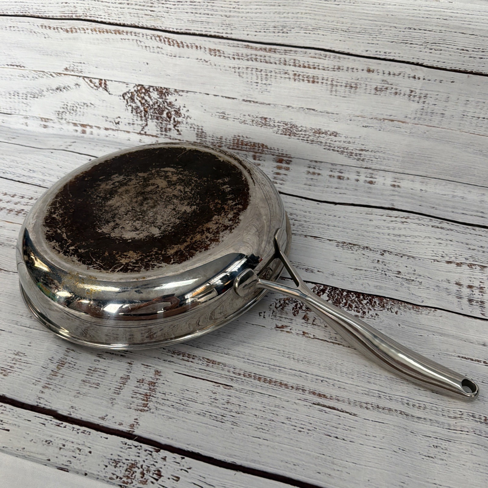 Pampered Chef 12" Stainless Steel Pan HEX Clad SKILLET w/ GLASS LID!