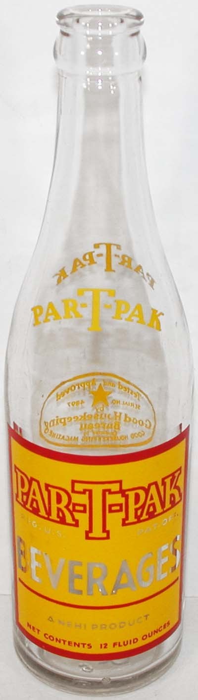 Vintage ACL soda pop bottle PAR-T-PAK Nehi 1939 Royal Crown Cola Kansas City MO