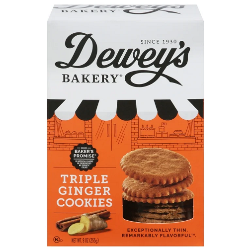 Dewey's Bakery Thin Cookies Triple Ginger