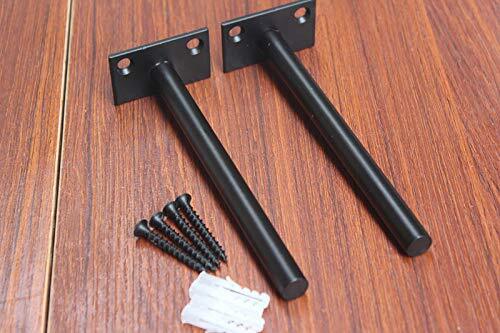 4 Pcs 6" Black Solid Steel Floating Shelf Bracket Blind Shelf Supports - Hidd...