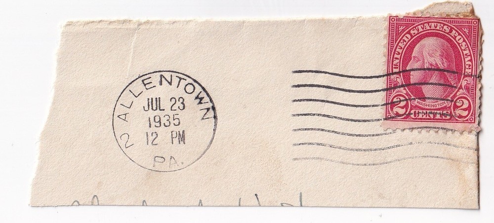 STAMP US SCOTT 634 "Washington" 2 CENT 1925 USED ON PAPER