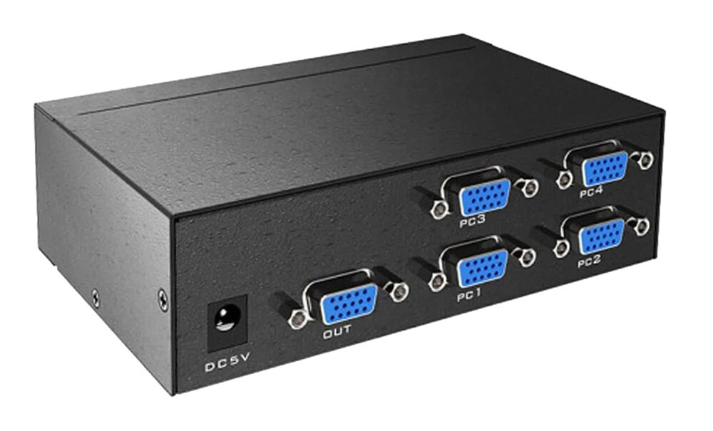 4-Channel Quad PC Split-Screen Processor IR Remote VGA Output 1080p HD output