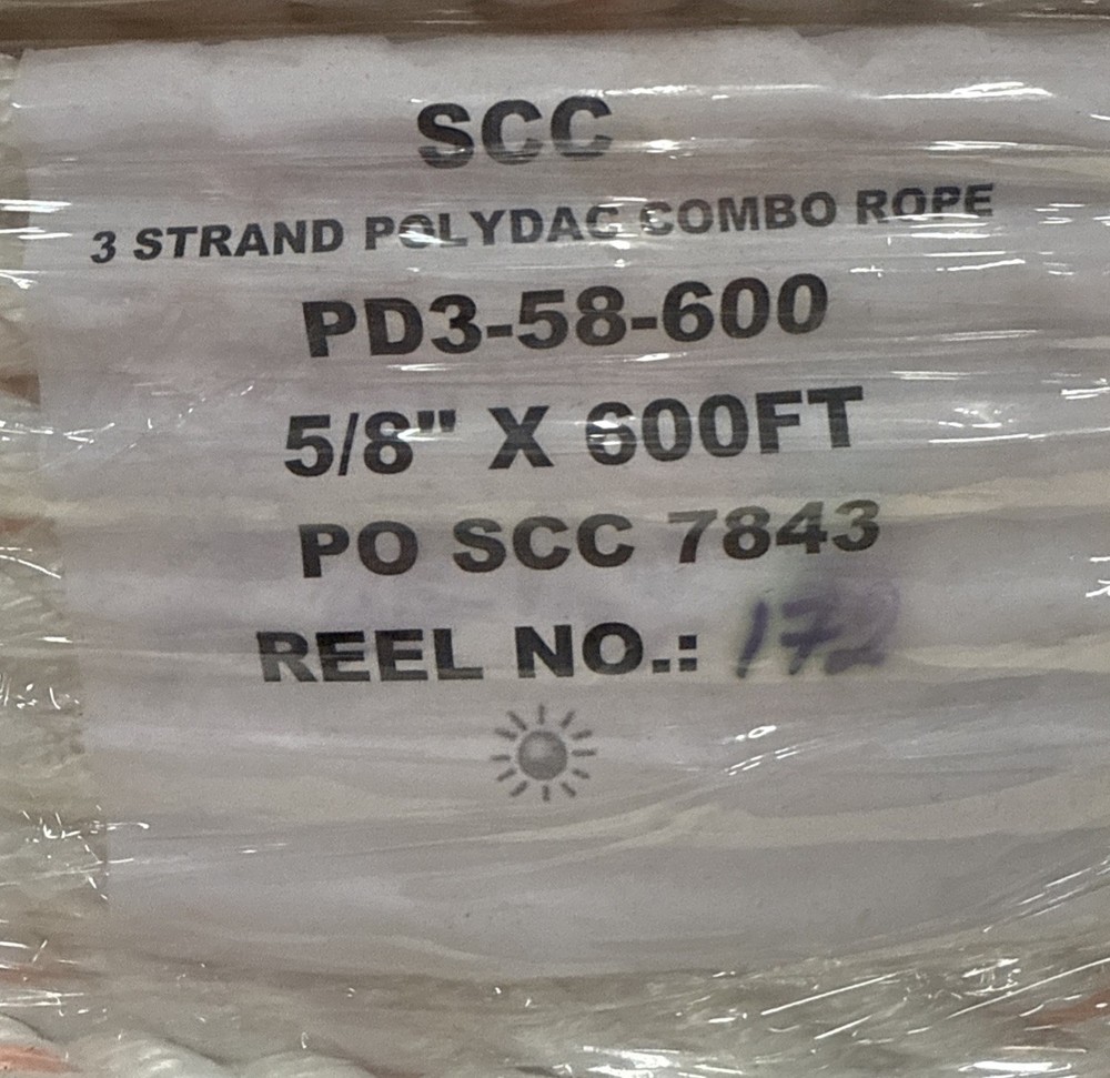 SCC - 3 Strand Polydac Combo Rope - 5/8” X 600FT