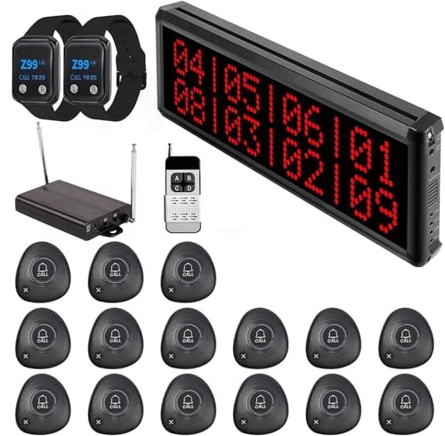 WNKRUN Wireless Calling System 1600+ Feet Restaurant Pager