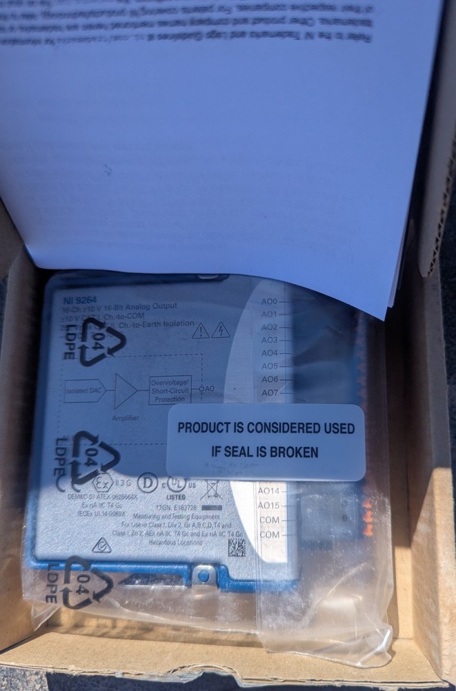 New NI 9264 National Instruments Analog Output Module, Spring Terminal