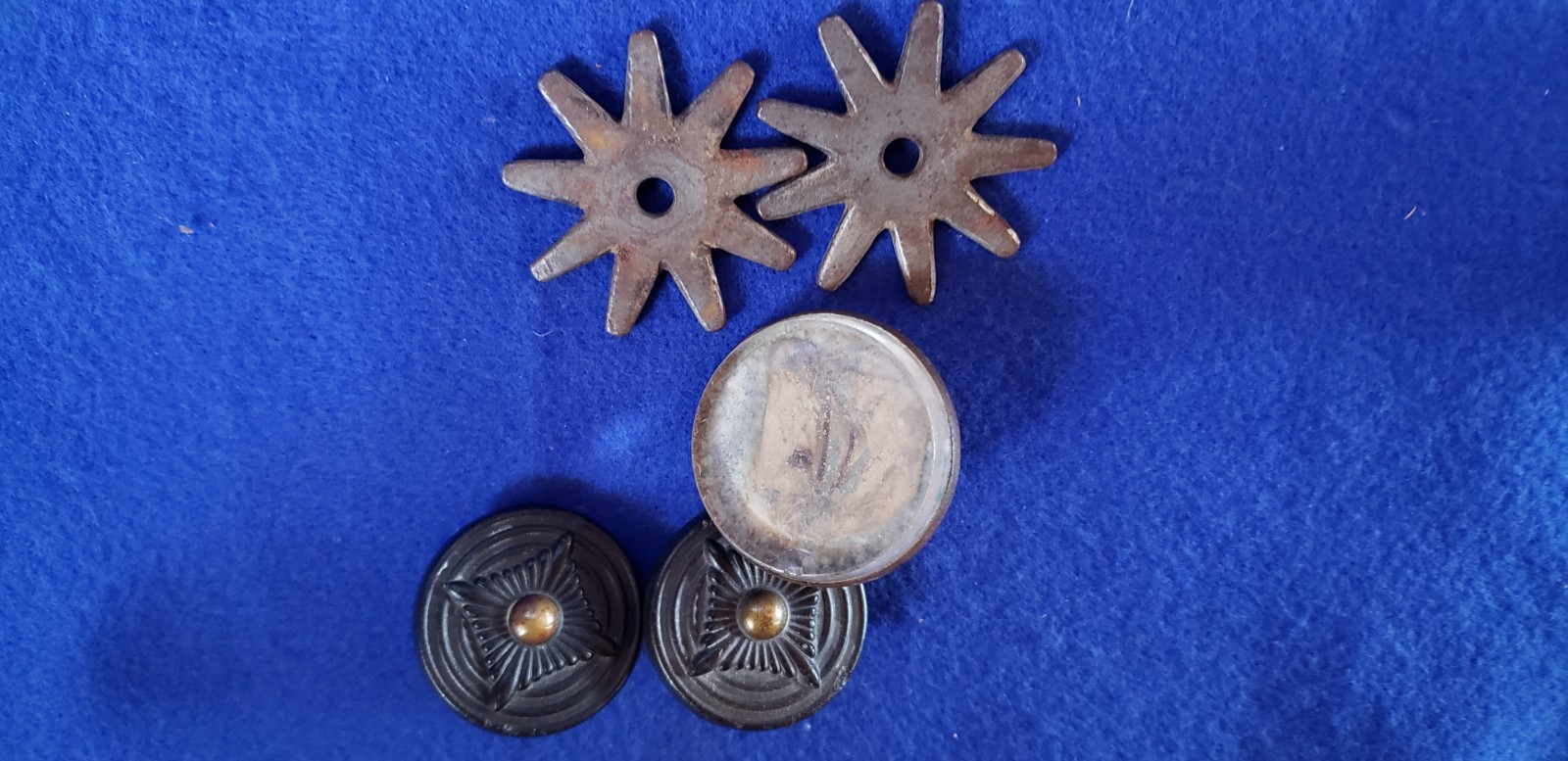 Briddle Rosettes (3) pair of spur rowels