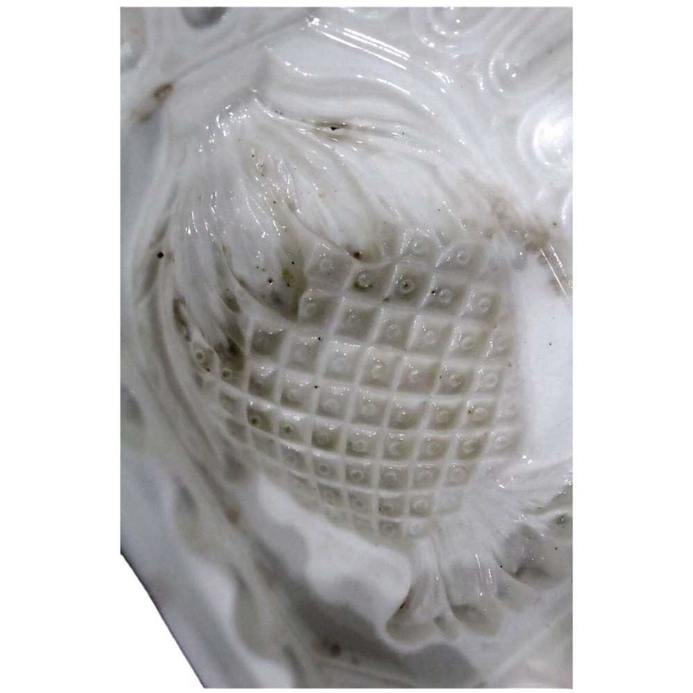 Antique Victorian Pineapple Footed Pudding Mold Ironstone Footed Baking Mold