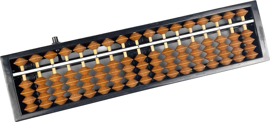 17 Digit Rods Automatic Clearing Button Abacus Japanese Soroban with Packaging