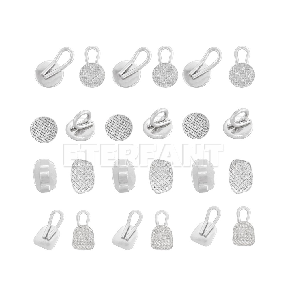 ETERFANT 10pcs/Bag Dental Lingual Buttons Bondable Orthodontic Round/Rectangular