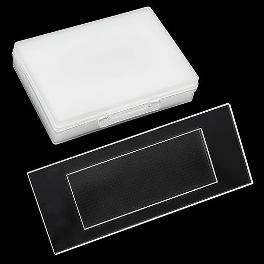  Glass Plankton Counting Cell w/ Case 1000 Grids Sedgewick Rafter Cover Glass