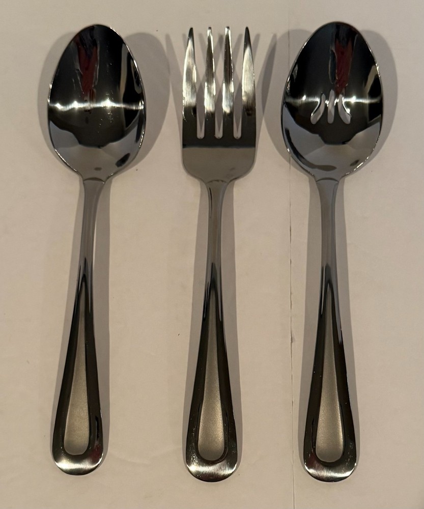 Oneida Satin Sand Dune - 3 Piece Spoon Fork Serving Set