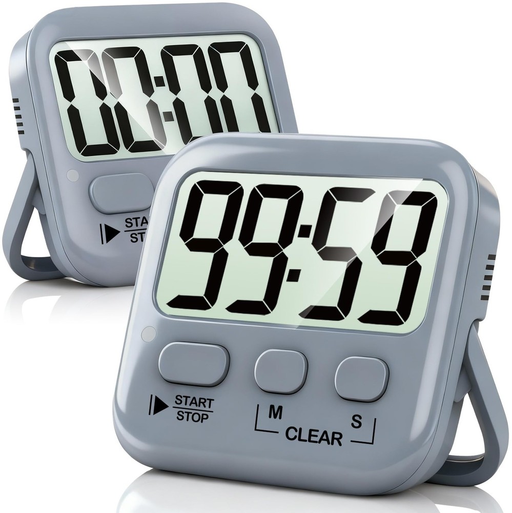 2 Pack Digital Timer for Kids, Magnetic Countdown Kitchen Timers for Cooking,...