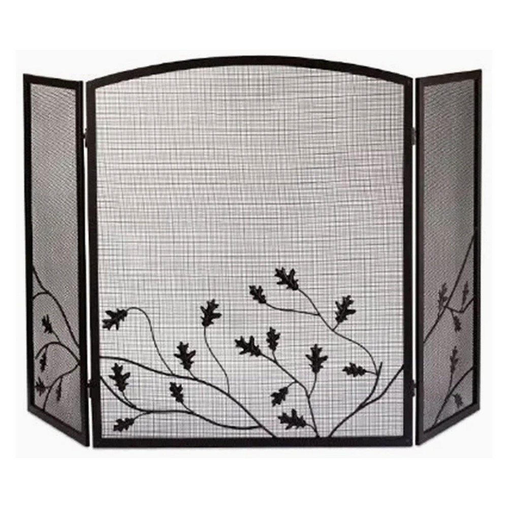Panacea 15914 3-Panel Oak Leaf Fireplac Screen