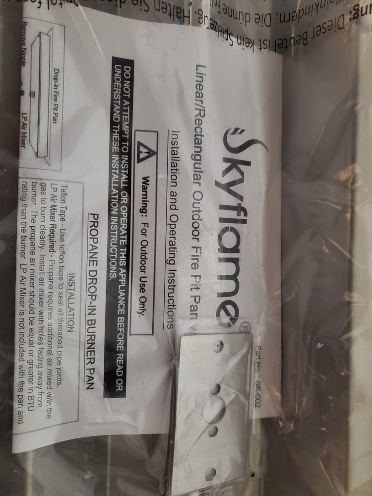 Skyflame Fire Pit Pan and Burner 30x6 Burning Area