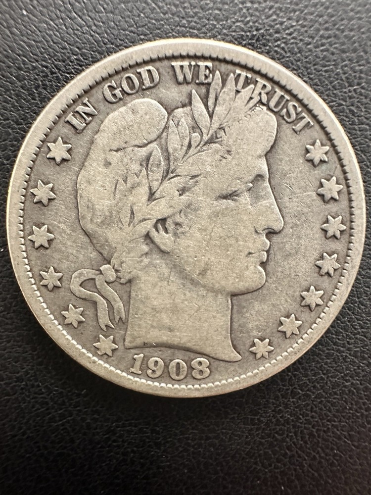 1908-P-V Barber Silver Half Dollar - Philadelphia Mint