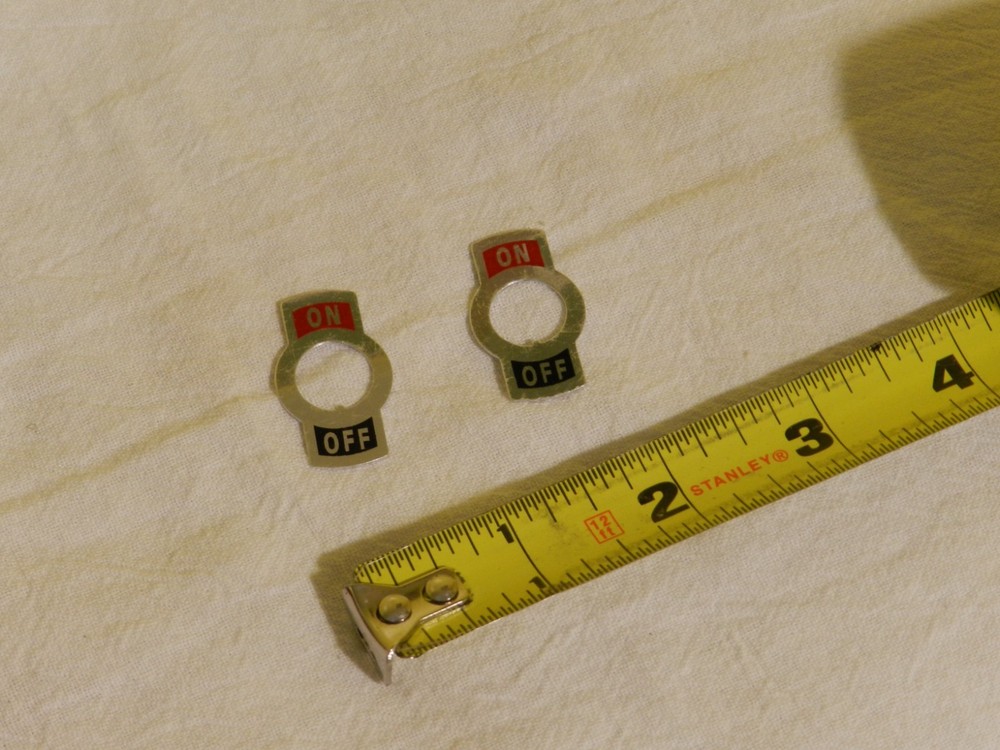 Lot 2 PCS Toggle Switch On-Off Legend Indicator Plate Power First Grainger 2VLP5