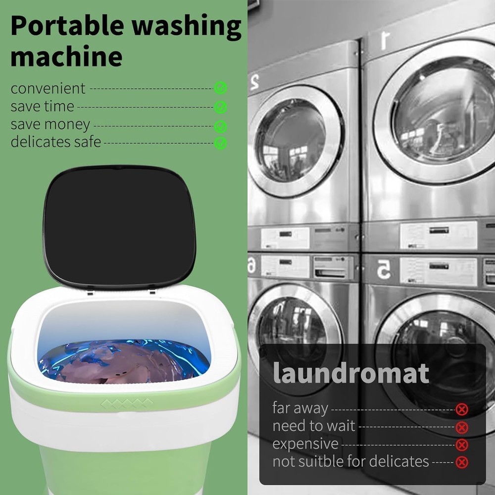 Mini Portable Washing Machine, Upgraded Washer with Spin Basket Laundry Machine,