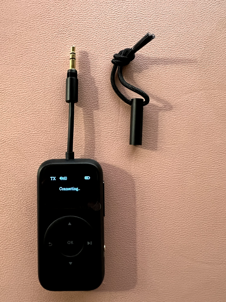 Black Portable, Long battery, Dual Pairing, LED Screen, Bluetooth 5.3 Adapter