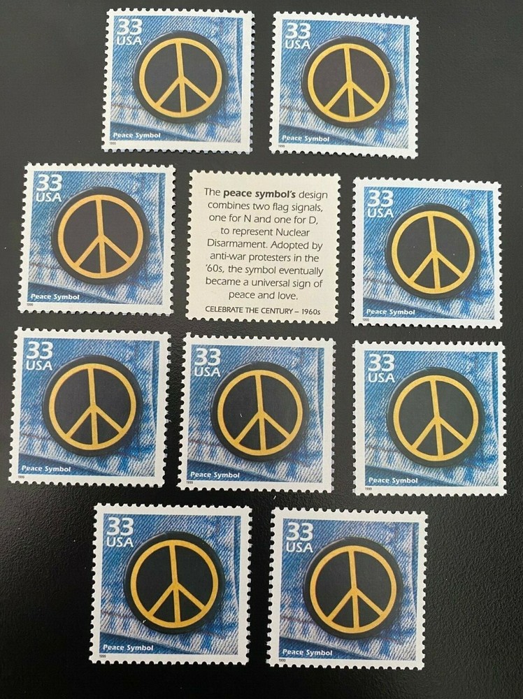 (10) 1960's CELEBRATE the CENTURY    PEACE  33 cent