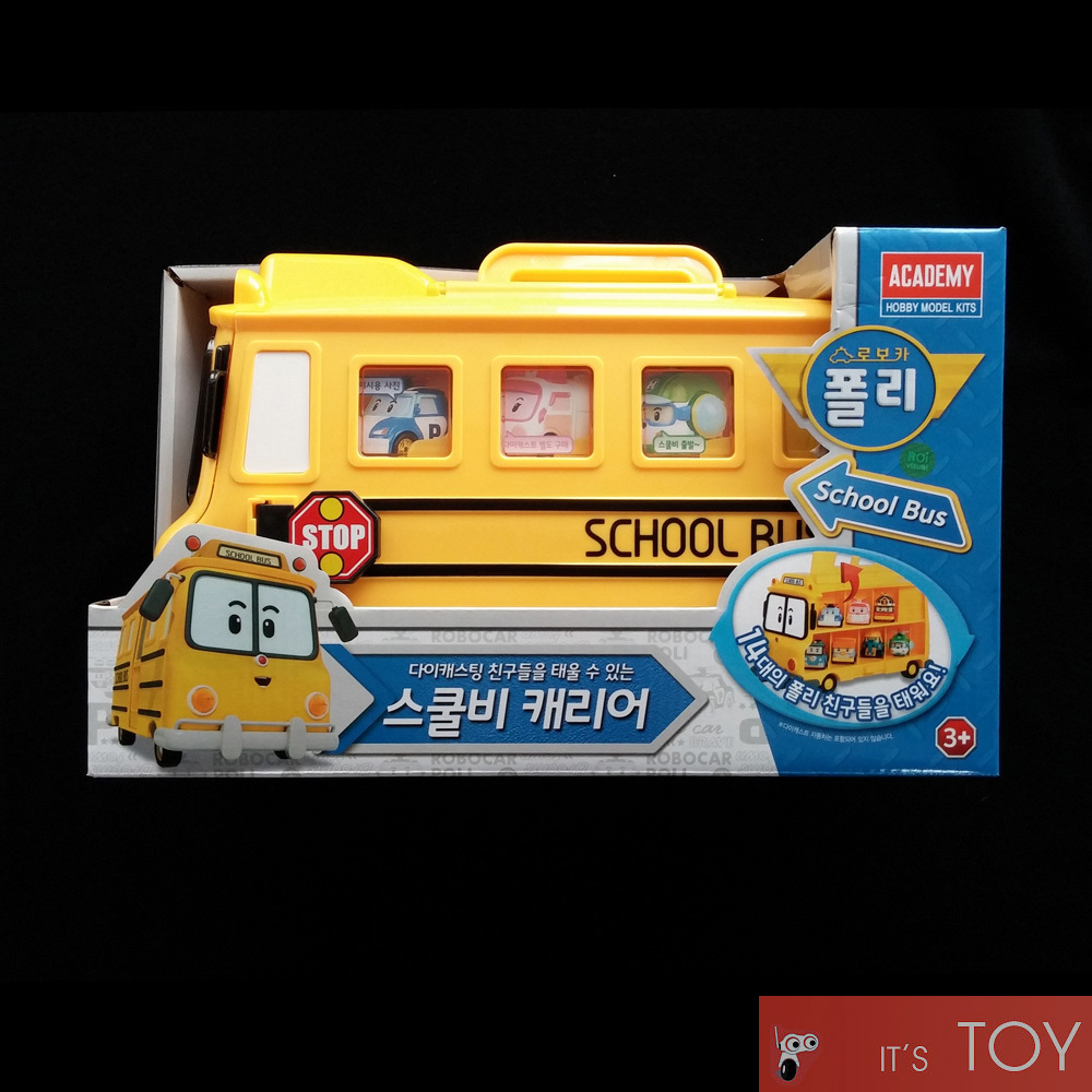Robocar Poli SCHOOL BI B BUS CARRIER Set Big Size Storage For Die-cast figures