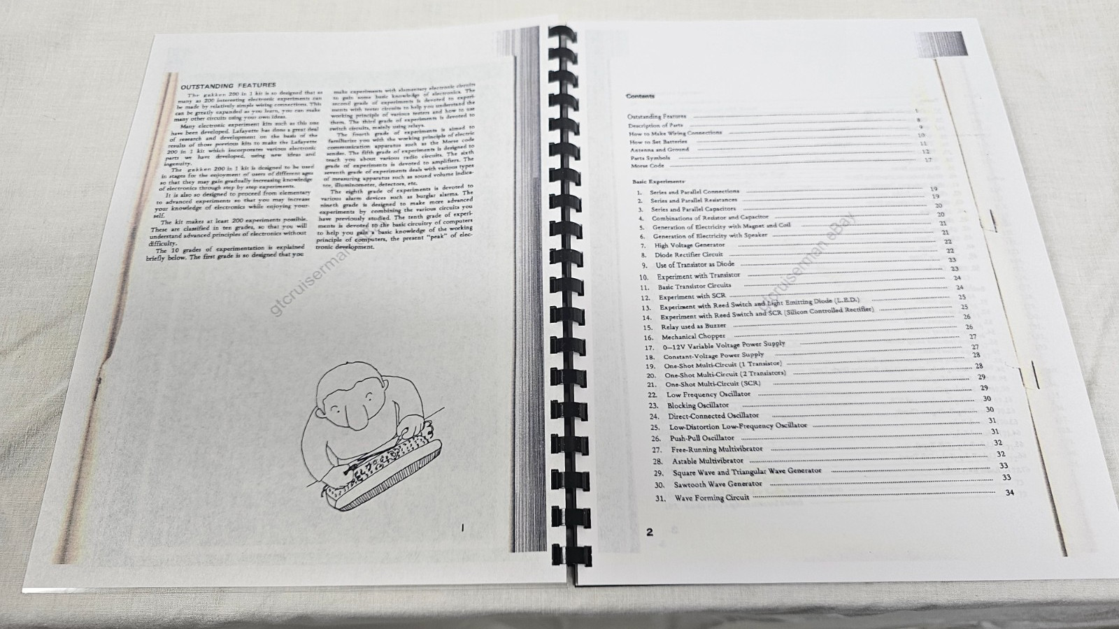 RARE! GAKKEN MyKit 200 In 1 Electronic Project Kit REPRODUCTION MANUAL ONLY!!!!