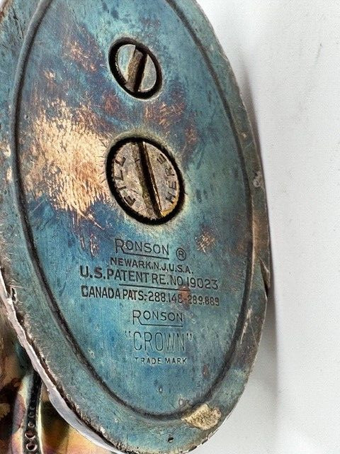 Ronson Crown Table Lighter - Silver Plated