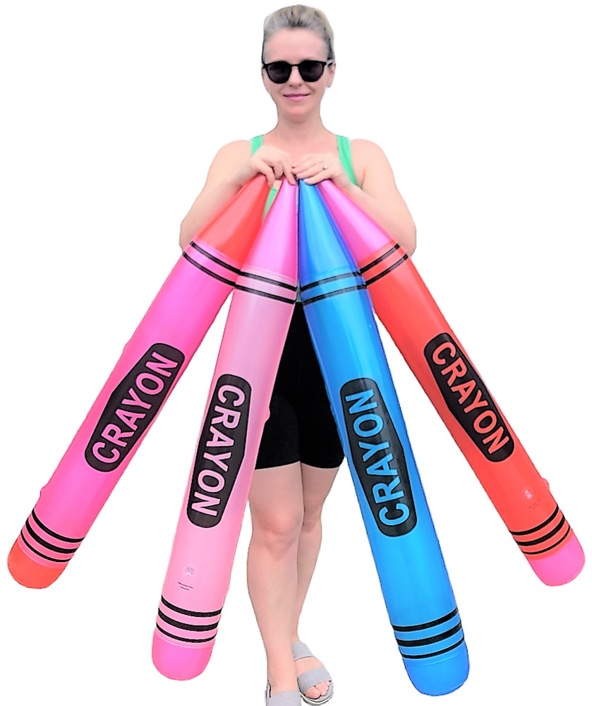 44" Crayon Inflatables Assorted Colors (4 Pack)