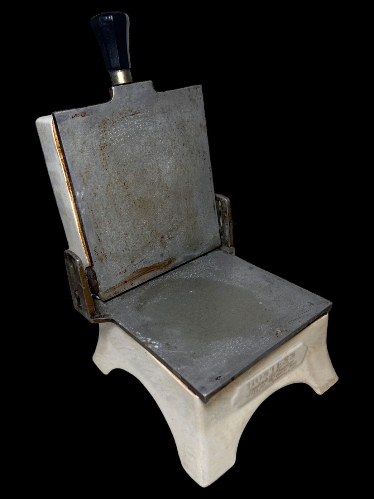 1930's Art Deco Hostess Sandwich Toaster Panini Press Porcelier White W/ Cord