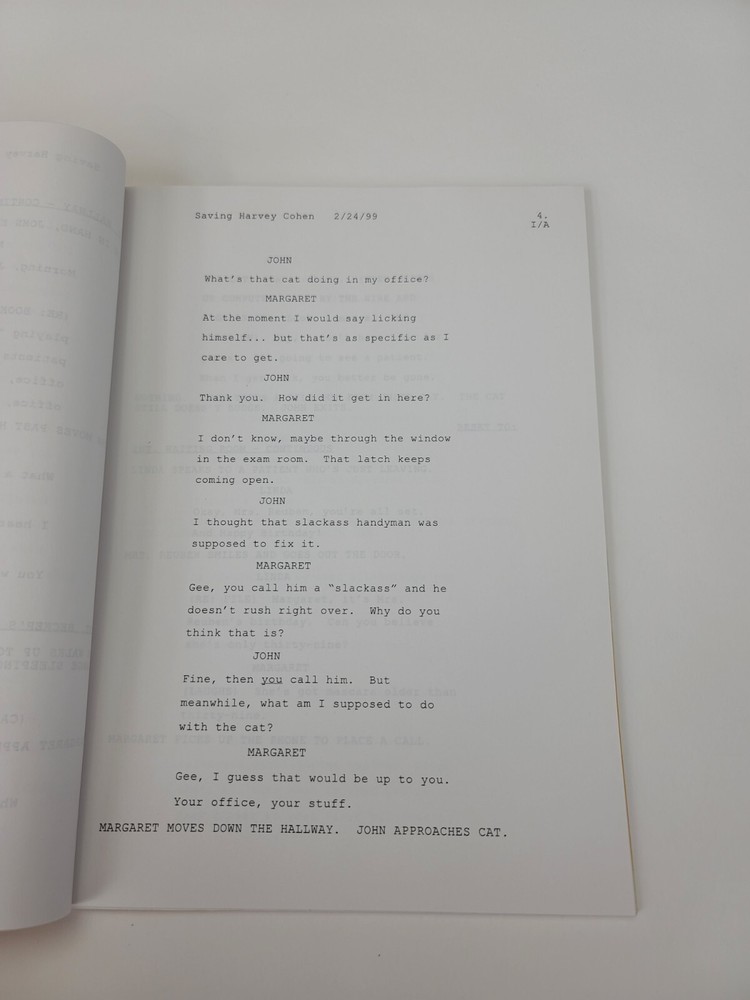 BECKER / Eric Cohen 1999 TV Script, Ted Danson "Saving Harvey Cohen"