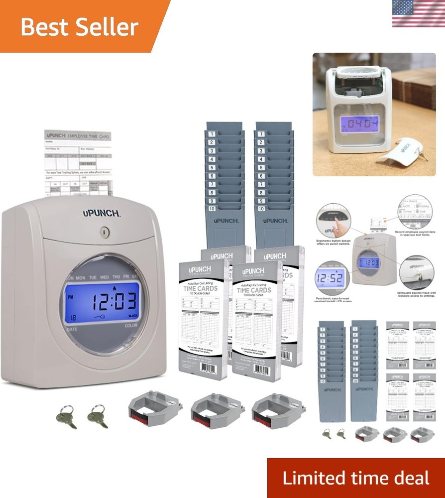 HN4500 Employee Time Clock Bundle: Digital Tracking with Efficient Racks & Cards