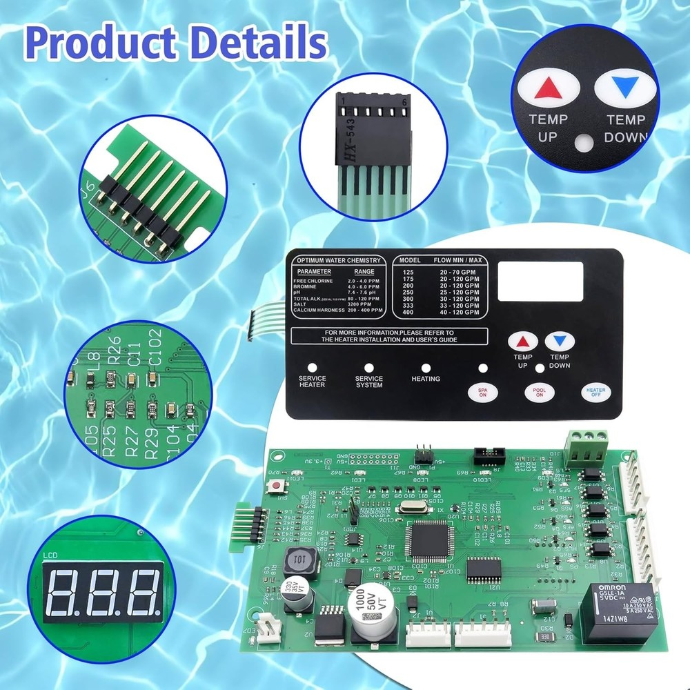 42002-0007S Control Board Kit Replacement for Pentair MasterTemp Sta-Rite Max A1
