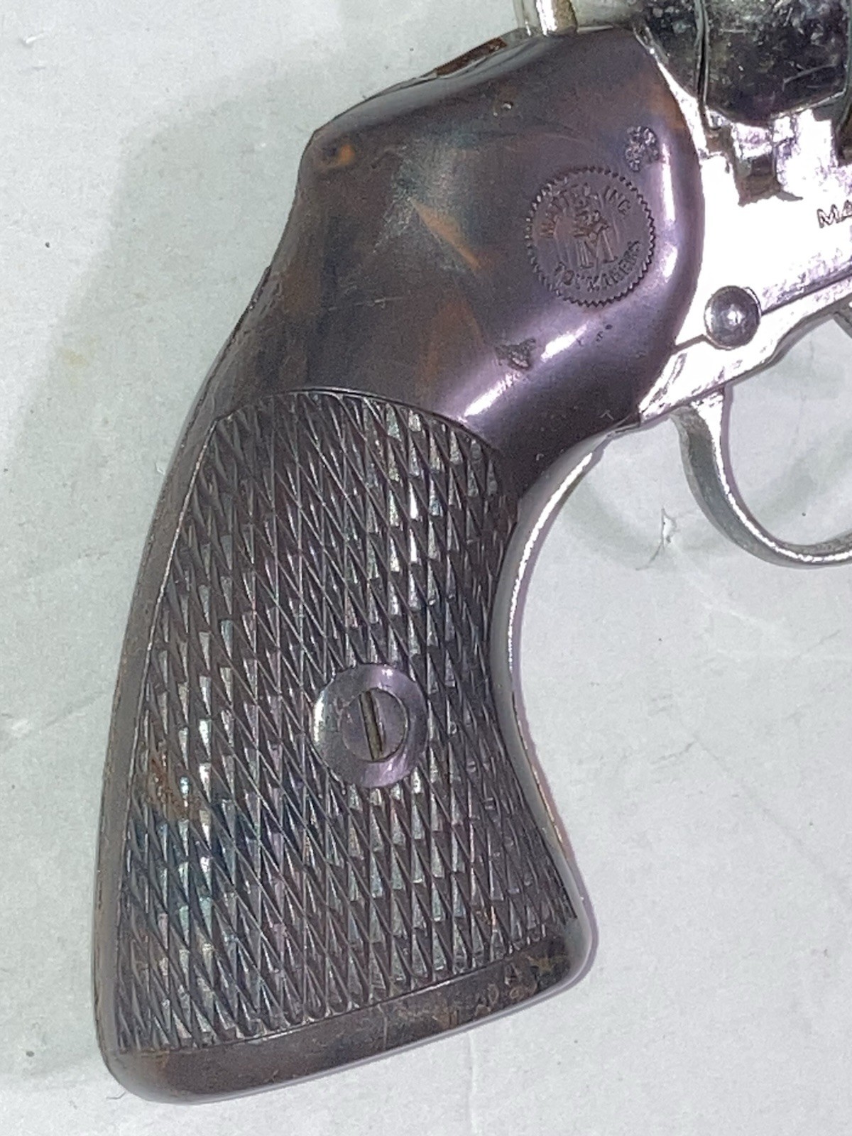 1959 Mattel Shootin' Shell Snub-Nose 38 Toy & Holster, Badge & Papers In Box