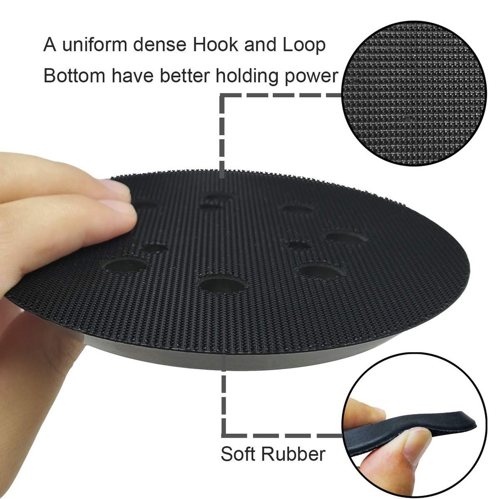 5 Inch Round Sander Pad with Hook and Loop Attachment for Easy Installation