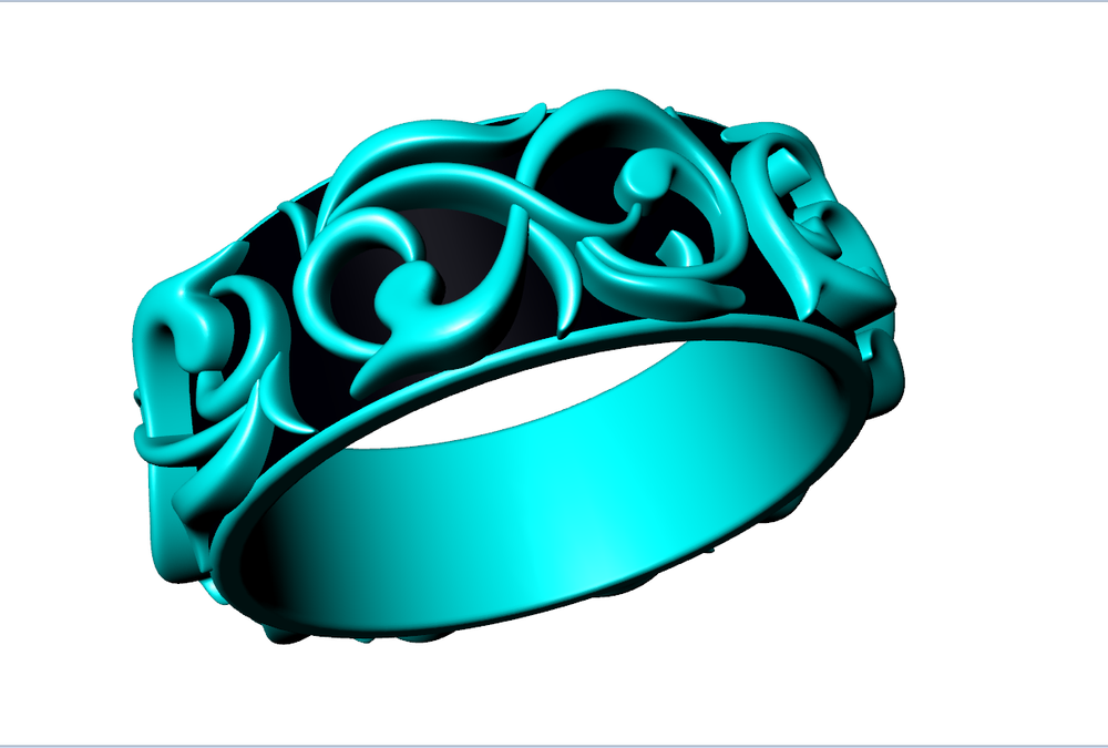 Pattern Ring Band Gothic Badass Bikers Men Ring Model-ETS1 3D print model.