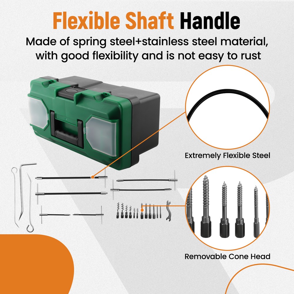 23pcs Packing Extractor Set, Flexible Shaft Corkscrew Pulling Hook Set